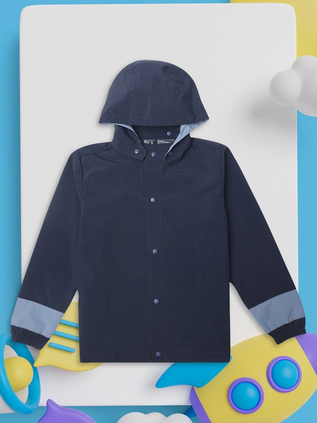 HOUSE OF VEDAS Kids Waterproof Rain Jacket With Hood-picture-21