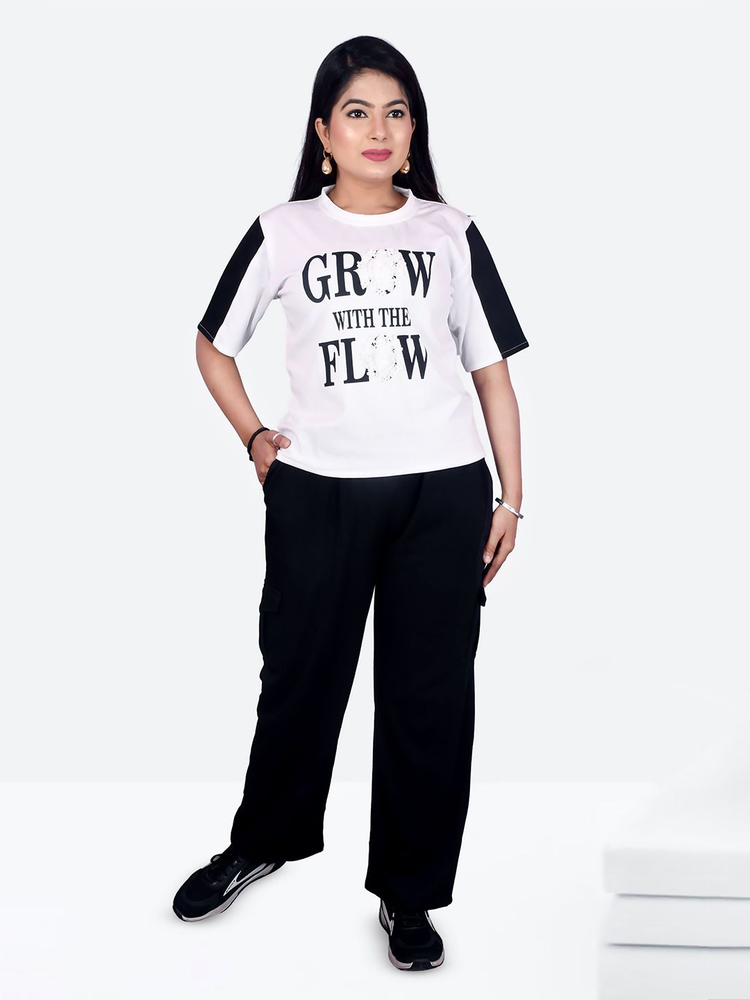 Naida Women Printed T-shirt with Trousers-picture-28