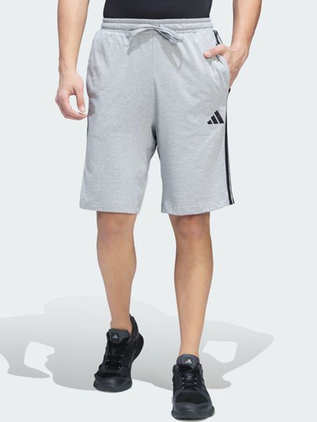 ADIDAS Men Brand Logo Printed Pure Cotton Mid Rise Shorts-picture-33