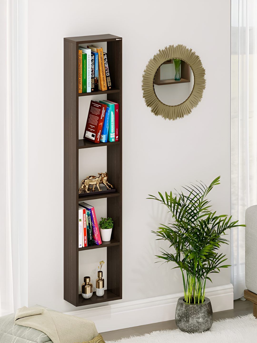 bluewud Brown 5 Tier BookShelf