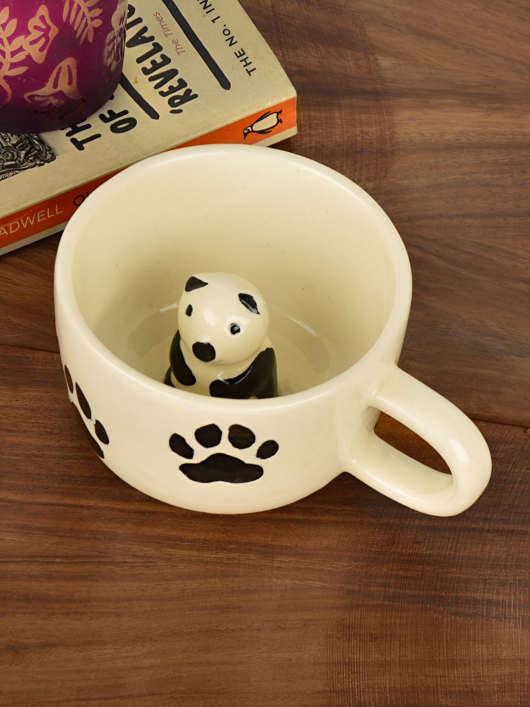 StyleMyWay White & Black Printed Ceramic Glossy 3D Panda Mugs-image-40