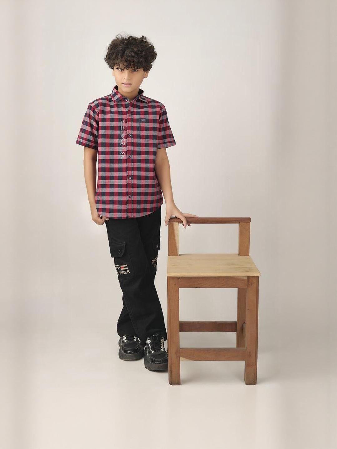 BEARSOUL Boys Tartan Checks Checked Casual Shirt-picture-58