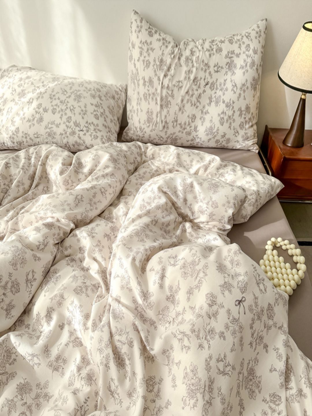 JC HOME Grey Polycotton Single Regular Bedding Set-image-40