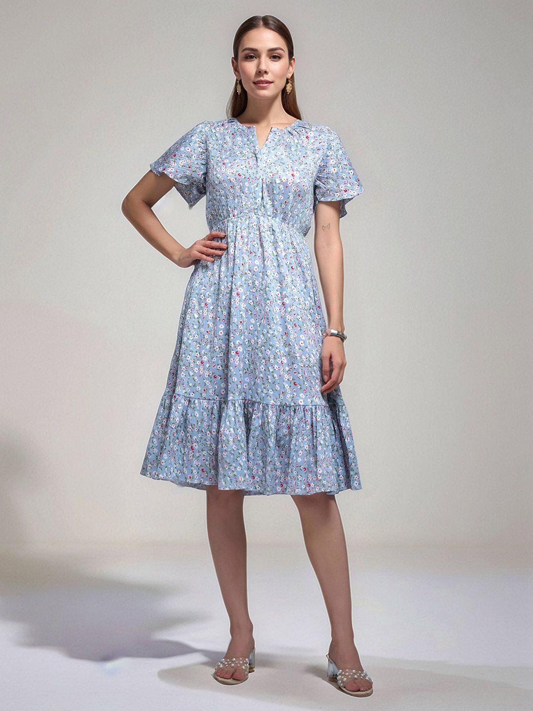 DressBerry Women Floral Print Fit & Flare Dress-picture-36