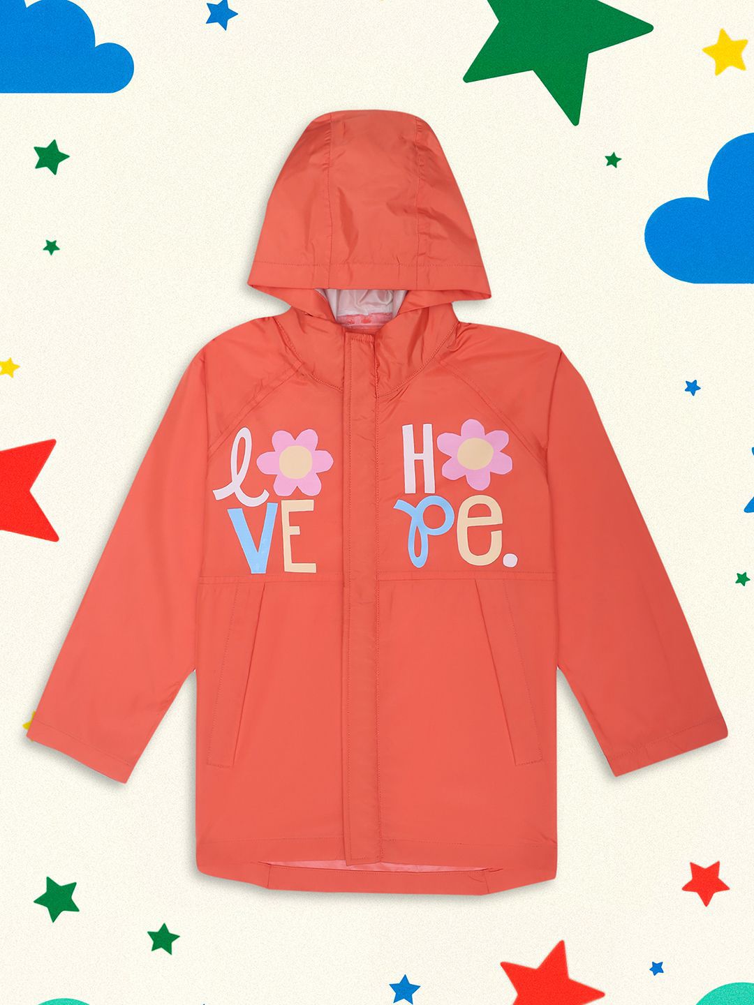 HOUSE OF VEDAS Kids Printed Waterproof Hooded Rain Jacket-picture-26