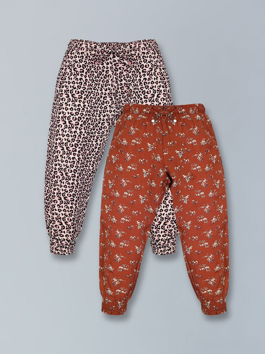 PLUM TREE Girls Pack Of 2 Printed Lounge Pants-picture-28