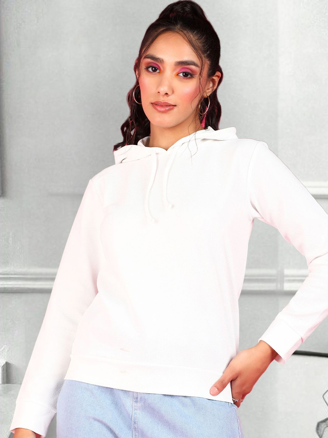 Popwings Women Solid Hooded Sweatshirt-picture-28