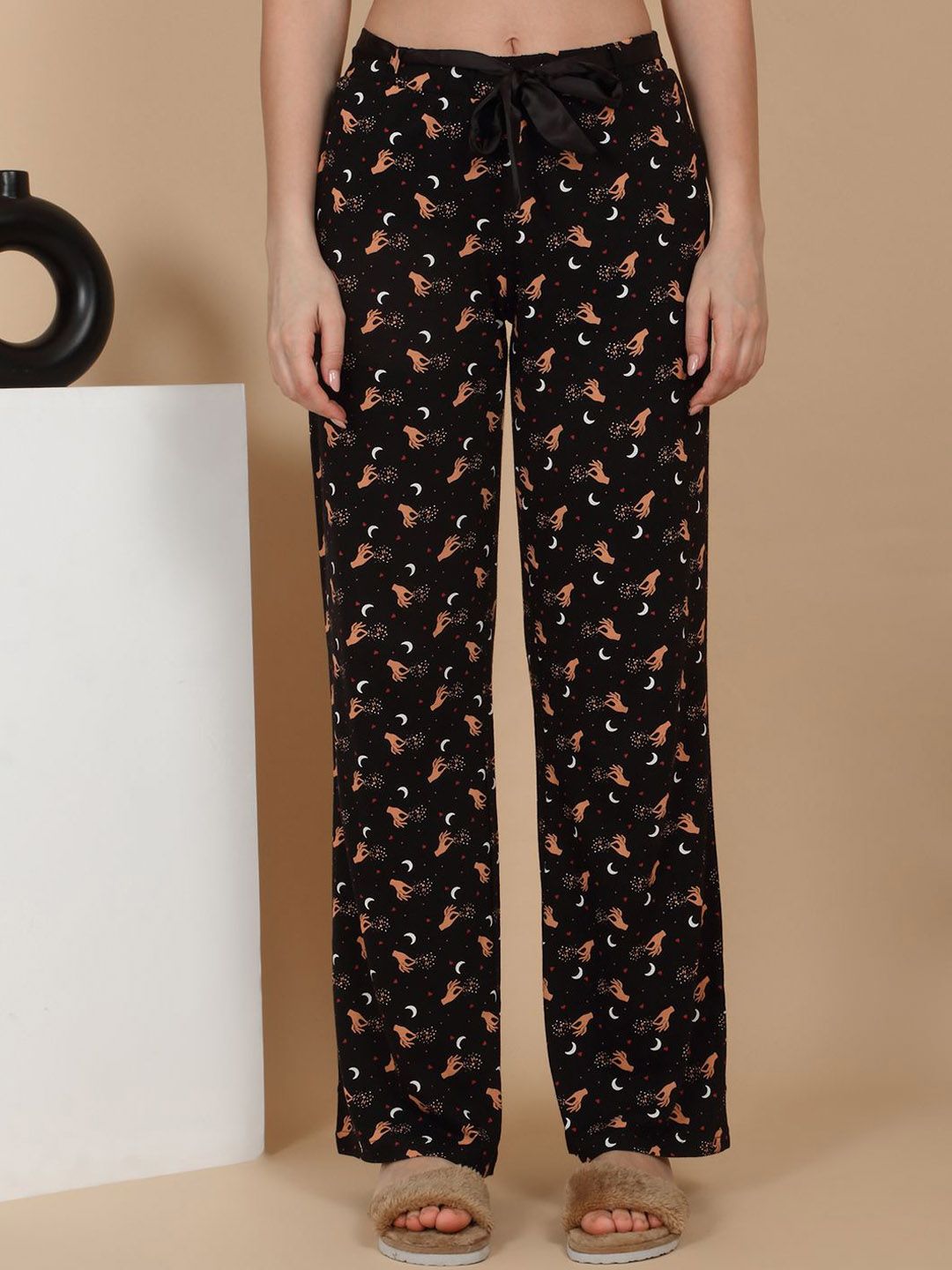 Sweet Dreams Women Printed Cotton Lounge Pants-picture-42