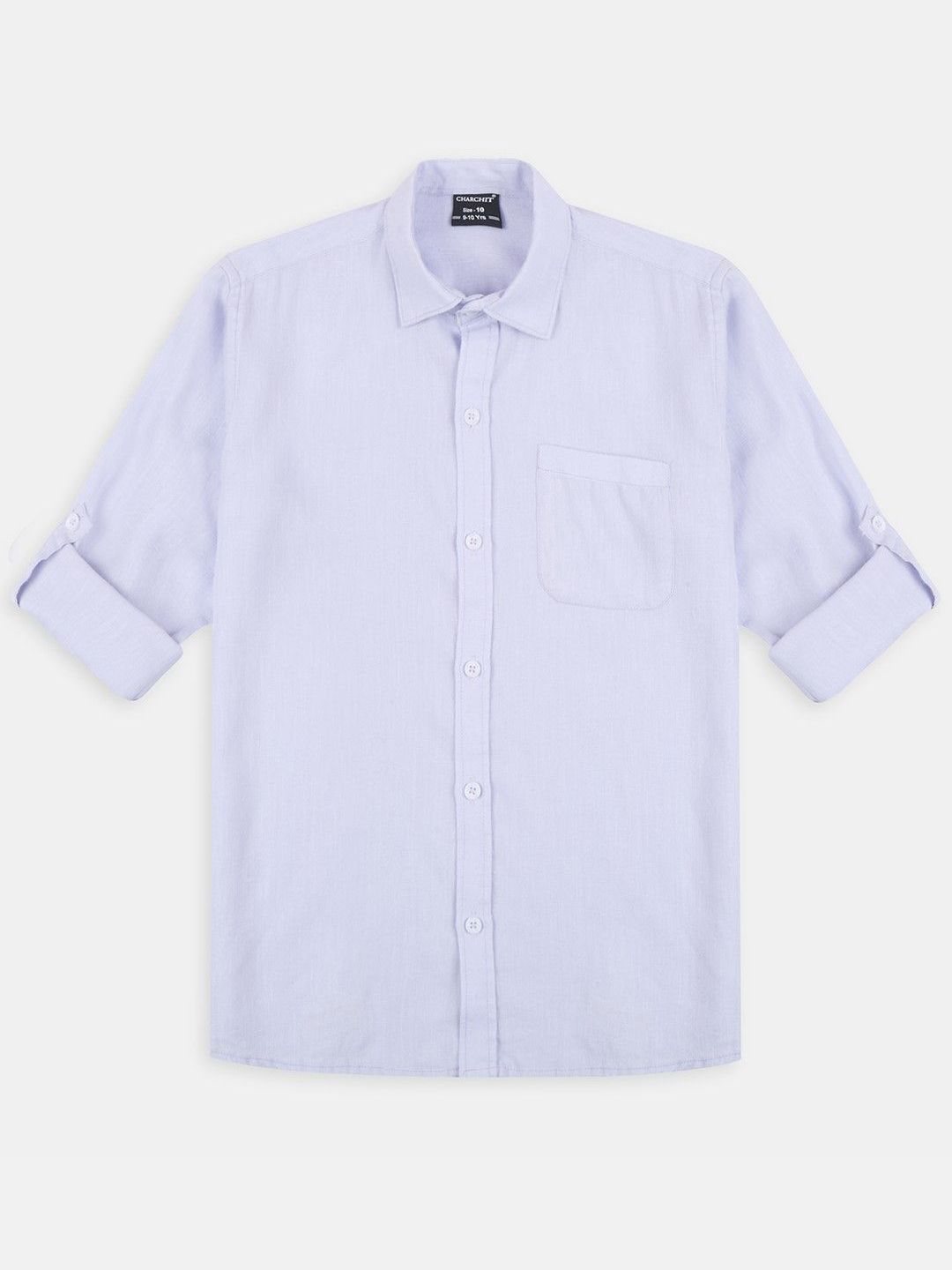 CHARCHIT Boys Spread Collar Long Sleeves Casual Cotton Shirt-picture-31