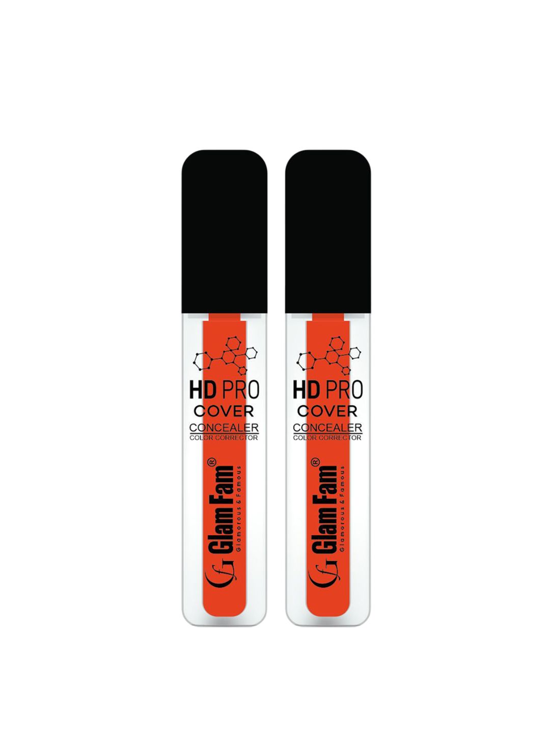 GlamFam Set Of 2 HD Pro Cover Concealer- 5 ml Each- Orange Corrector 06-image-7