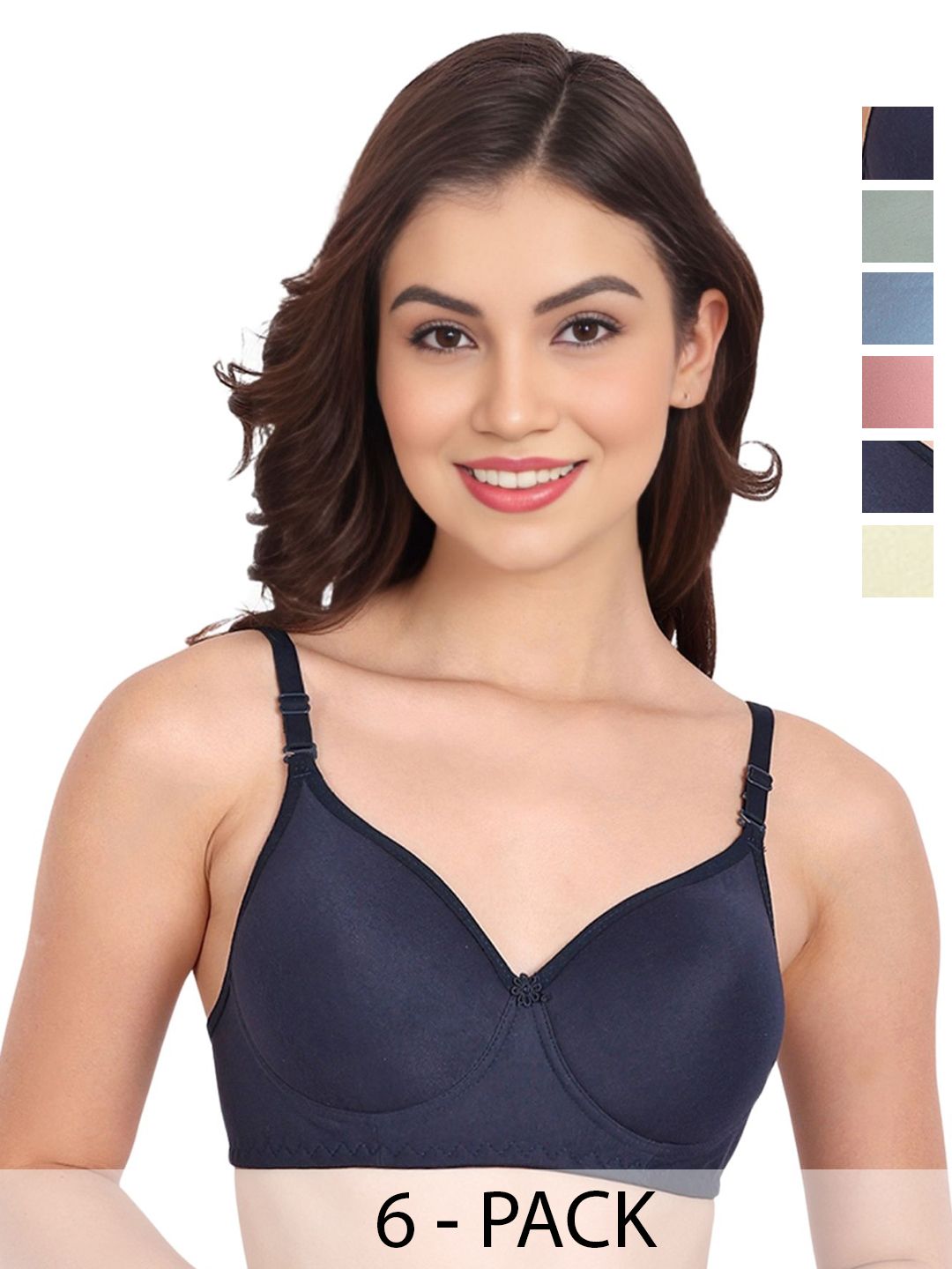Liigne Pack of 6 Full Coverage Lightly Padded Bra