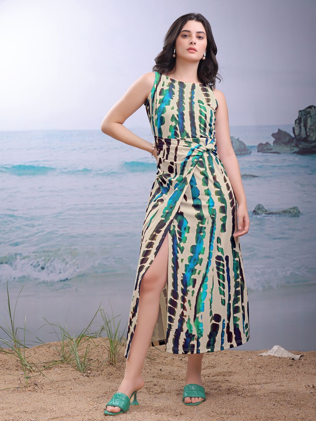 MILOST Women Floral Print A-Line Maxi Dress