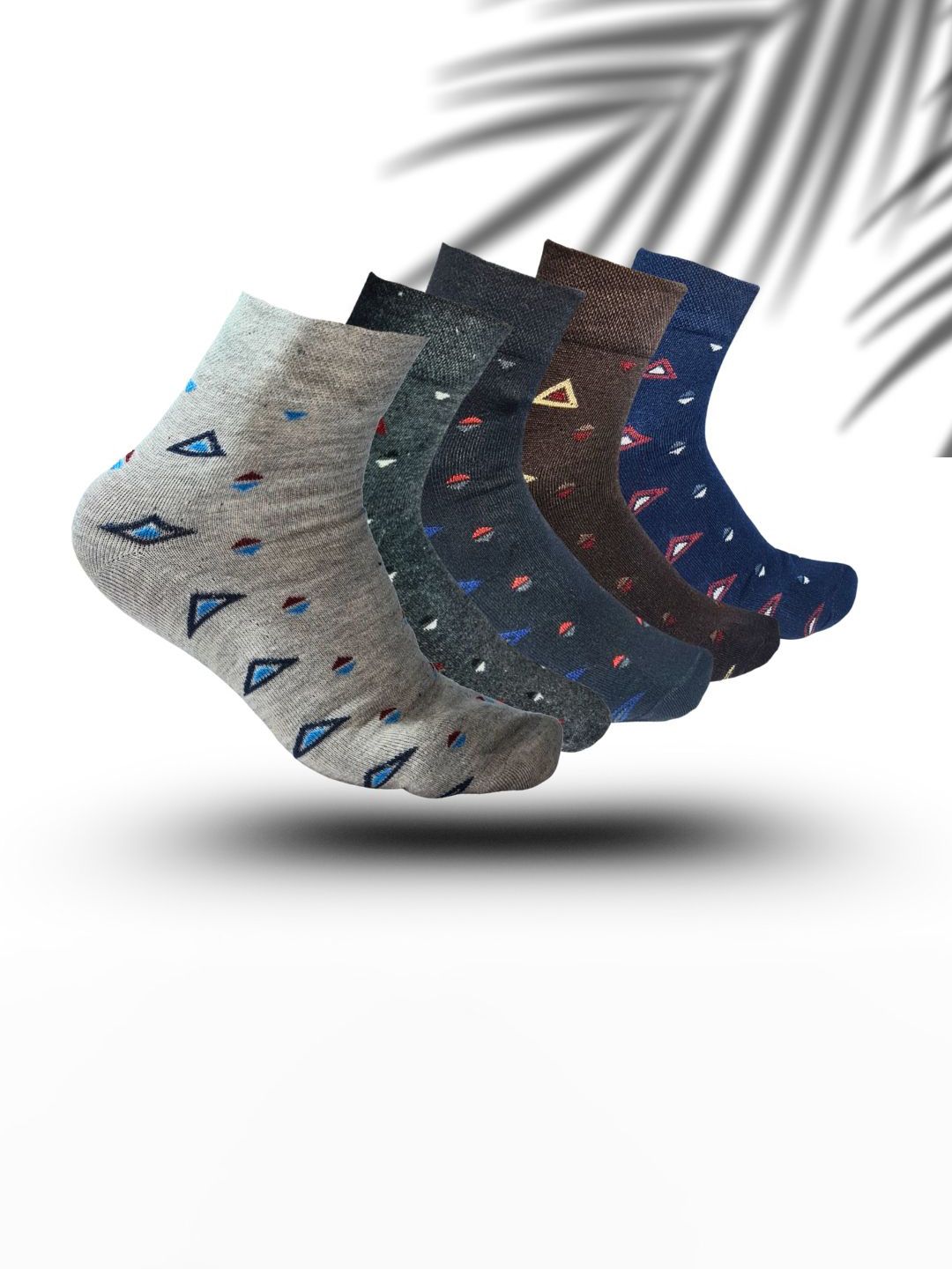 MJE 5-Pcs Patterned Cotton Ankle Length Socks-picture-20