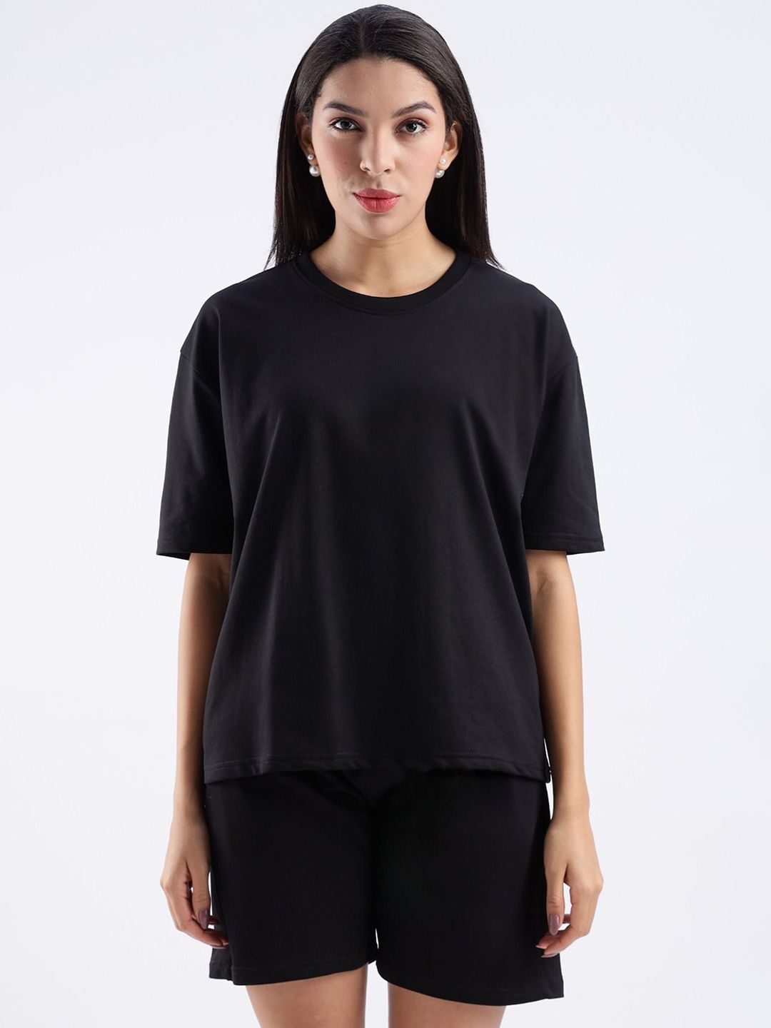Aerio Women Pure Cotton Relax Fit Co-Ord Set