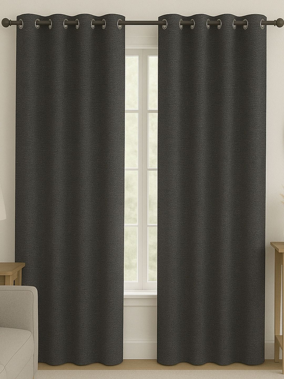STITCHNEST Black 2 Piece Long Door Curtain-picture-37