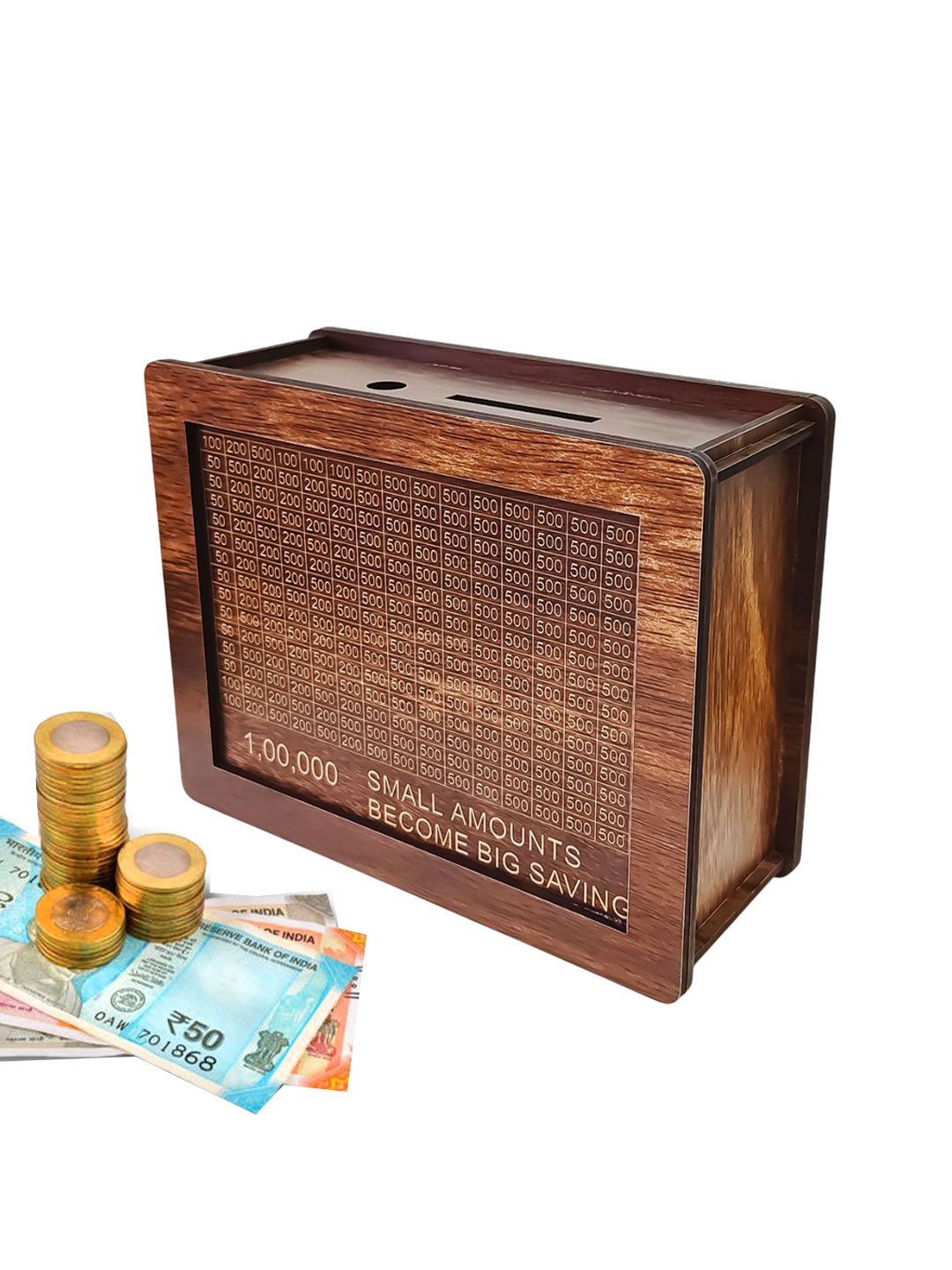 WEMBLEY Brown Wooden Piggy Bank Showpiece-picture-27