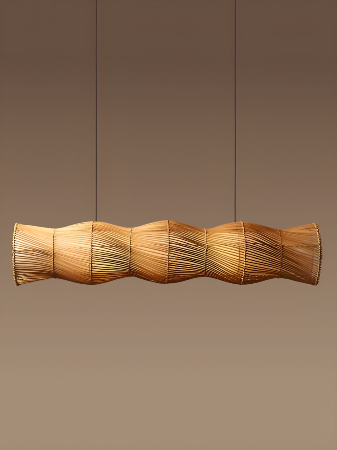 HABERE INDIA Brown Textured Ceiling Lamp-image-45