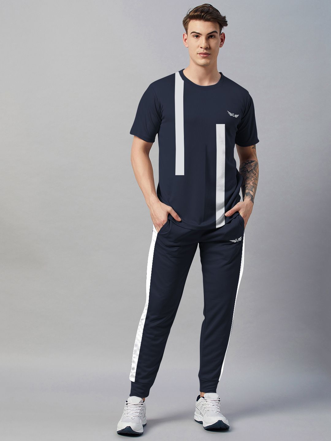 CHROME & CORAL Colourblocked T-Shirt & Joggers Tracksuit-picture-29