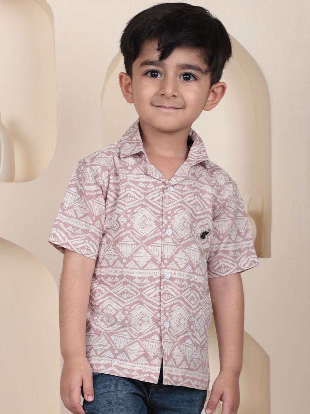 Polka Tots Boys Printed Cotton Casual Shirt-picture-36
