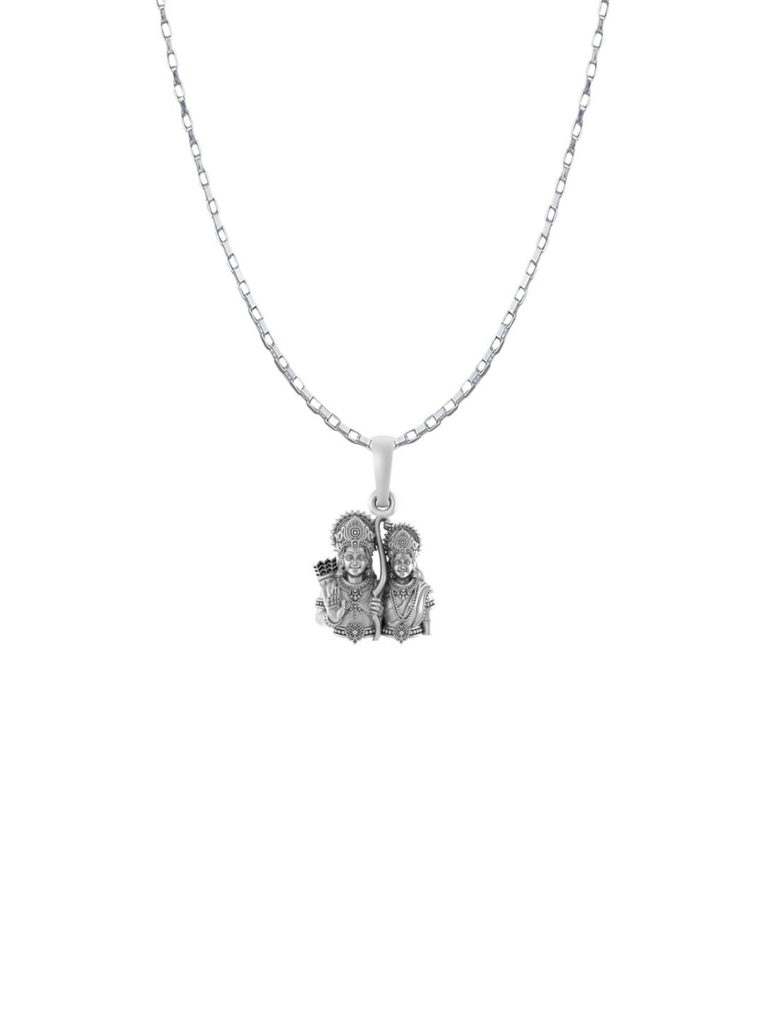 AKSHAT SAPPHIRE Men 92.5 Sterling Silver Contemporary Ram Sita Pendant With Chain-picture-31