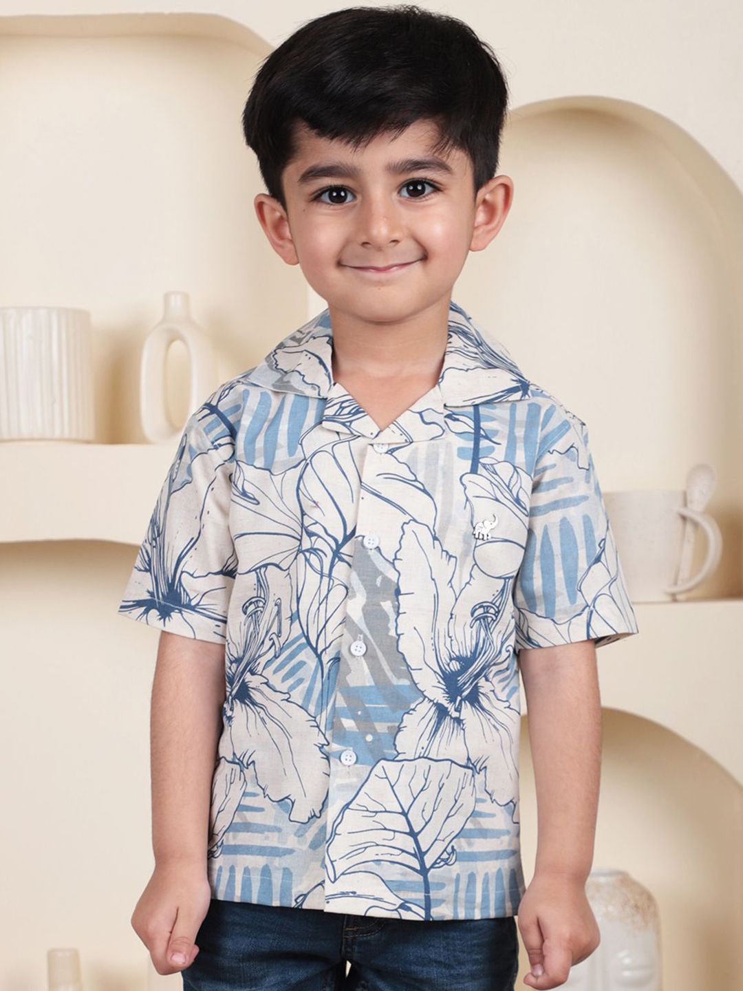 Polka Tots Boys Printed Cotton Casual Shirt-picture-22