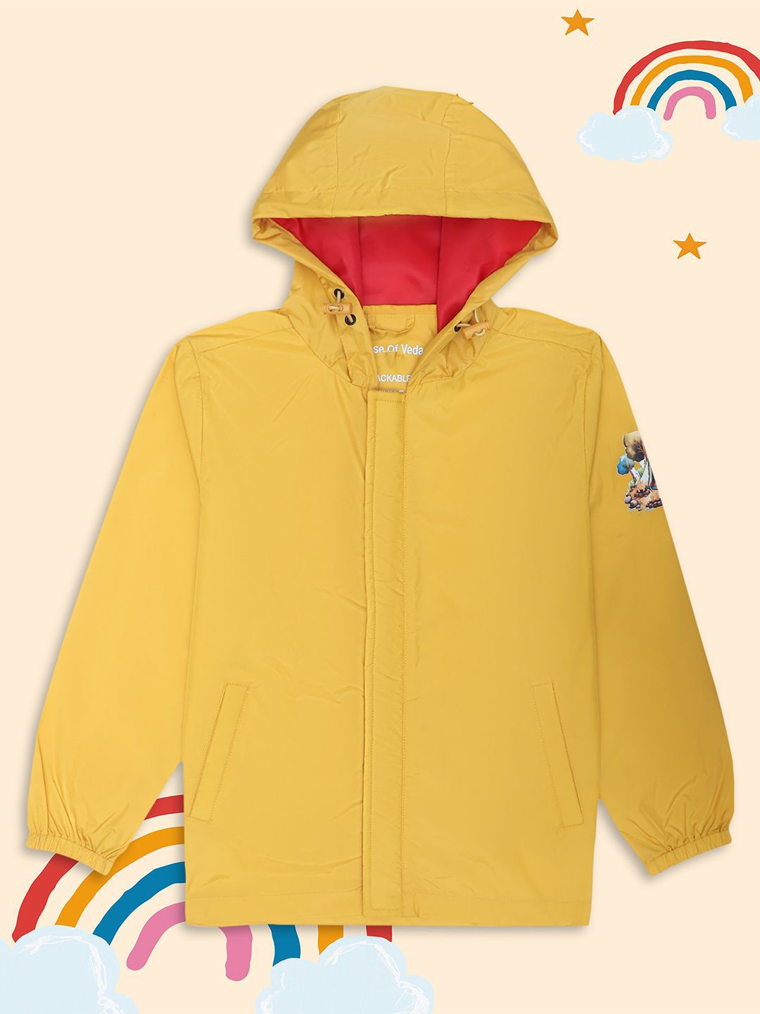 HOUSE OF VEDAS Kids Waterproof Hooded Rain Jacket-picture-29