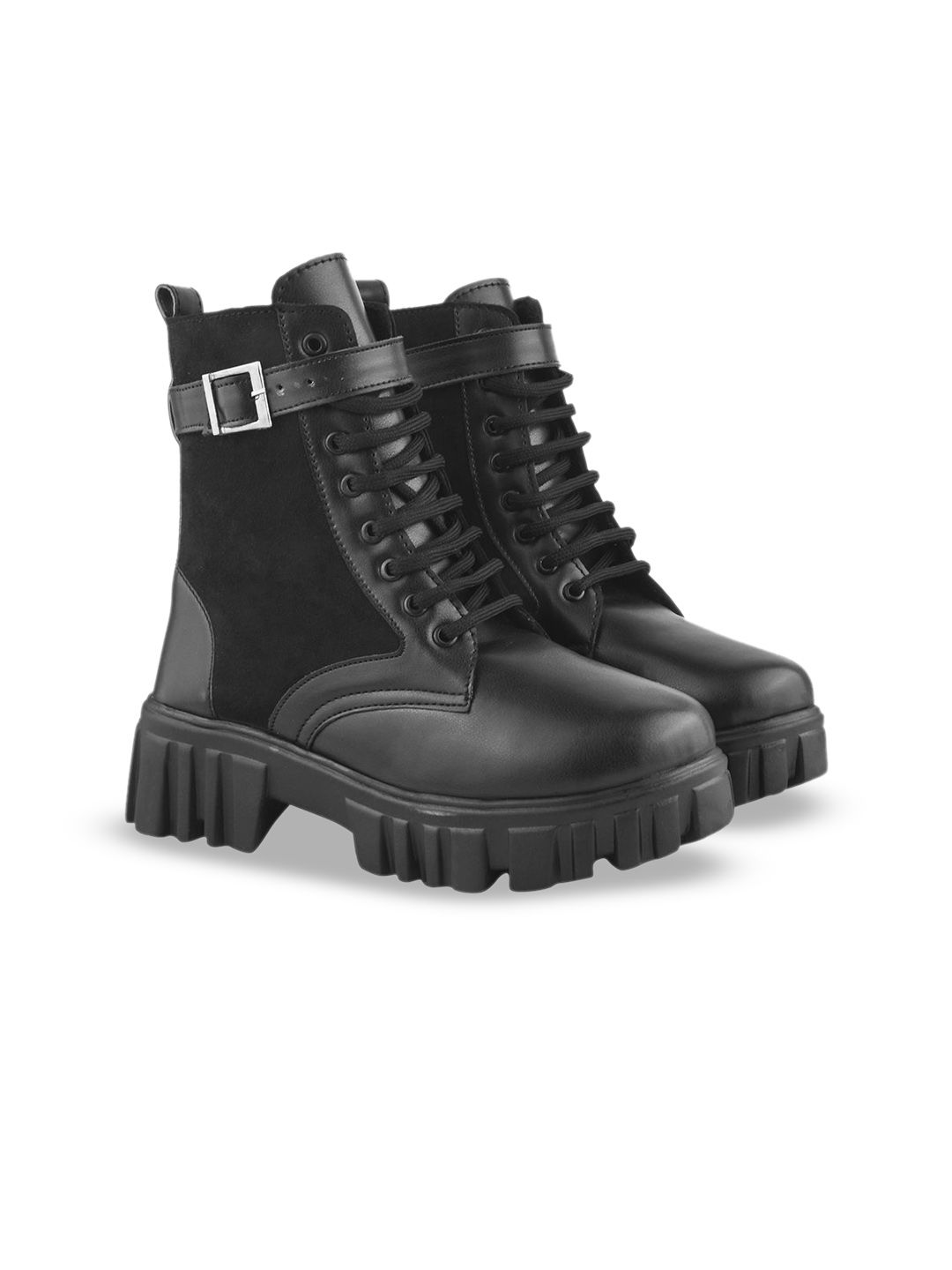 Stylestry Women Casual Block-Heeled Biker Boots-picture-38