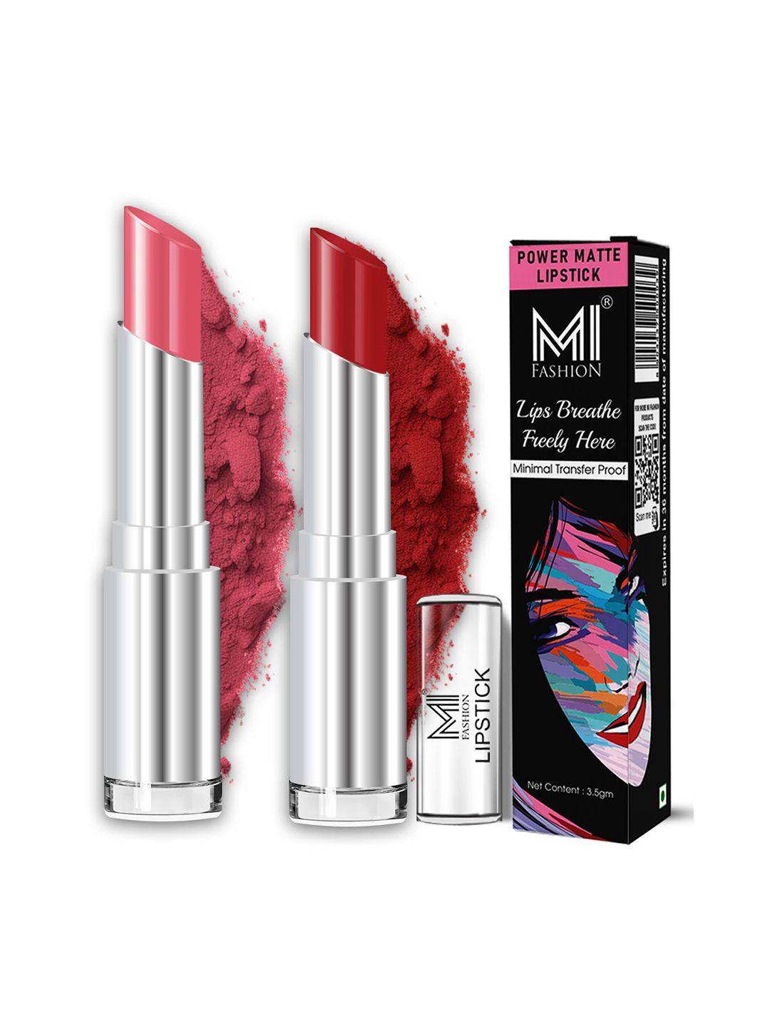 MI FASHION Set Of 2 Creamy Matte Long Lasting Lipstick - Peach 08 - Old Red Brick - 10-picture-29