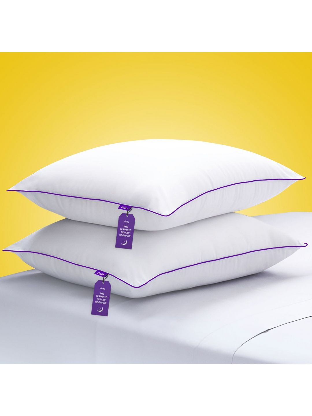 FRIDO White 2 Pieces Memory Foam Filled Faux Velvet Ultra Soft Sleep Pillow-picture-14