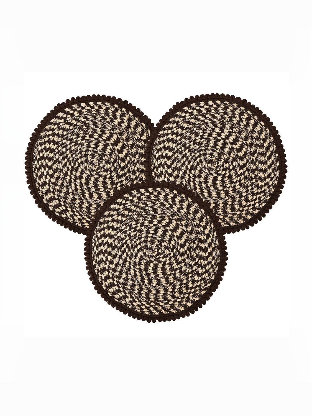 Aura 3-Pcs Brown & Beige Spiral Round Doormat-picture-15