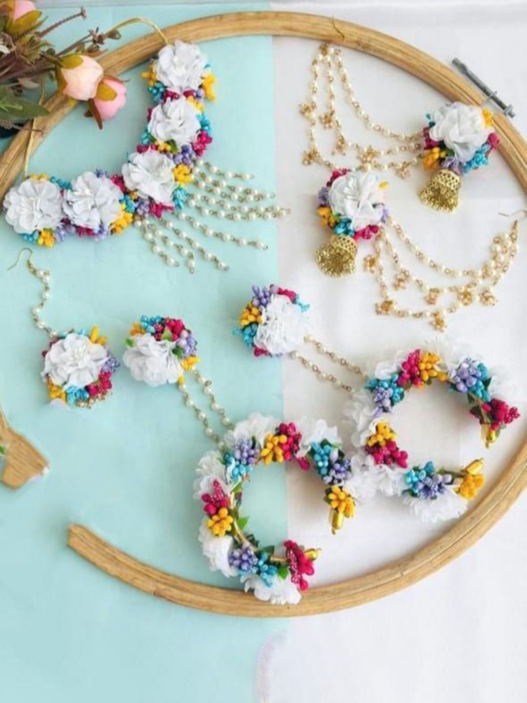 BALIKA VADHU Blooming Elegance & Beaded Flower Jewellery Set-picture-14