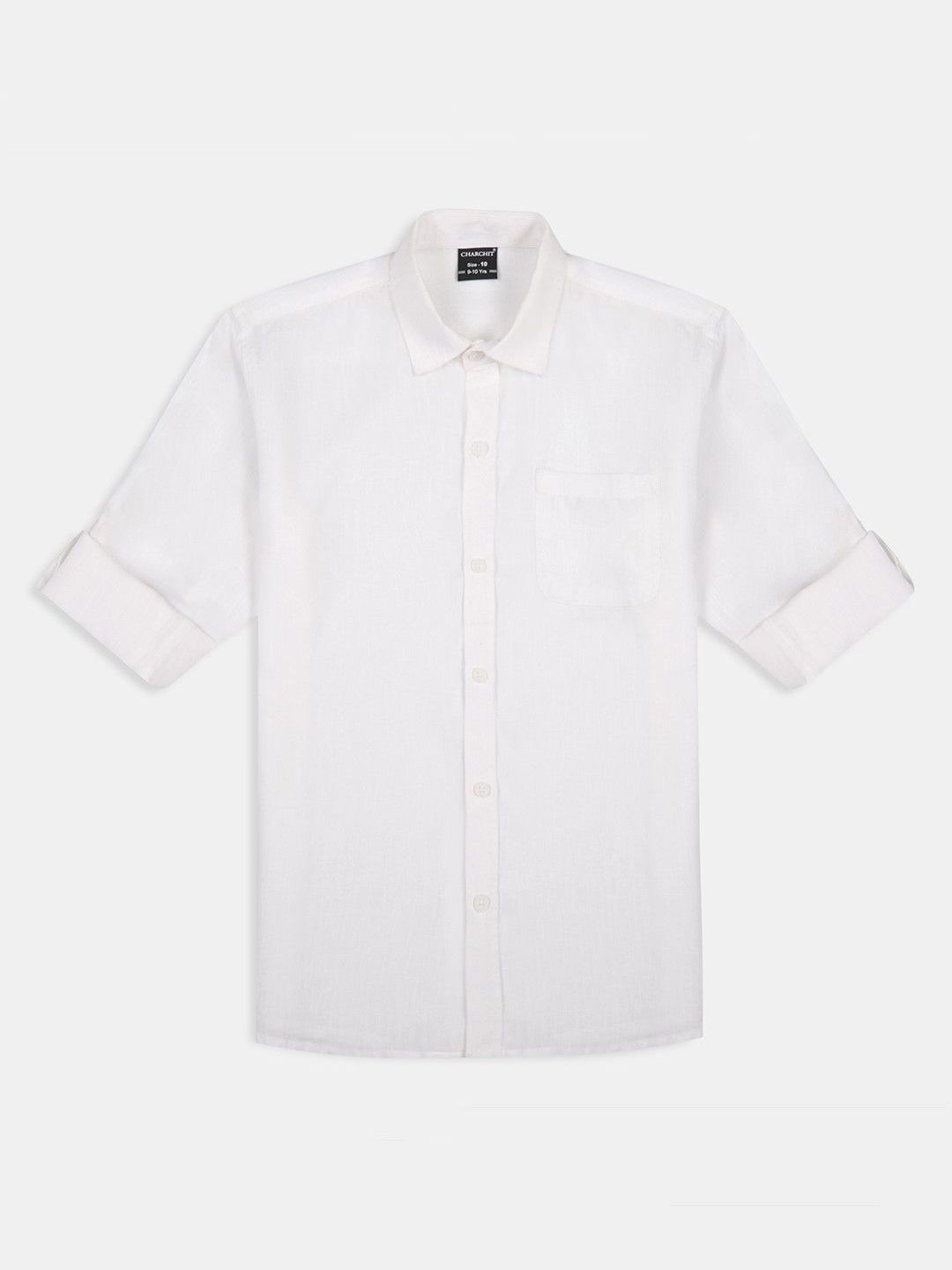 CHARCHIT Boys Spread Collar Long Sleeves Casual Cotton Shirt-picture-12