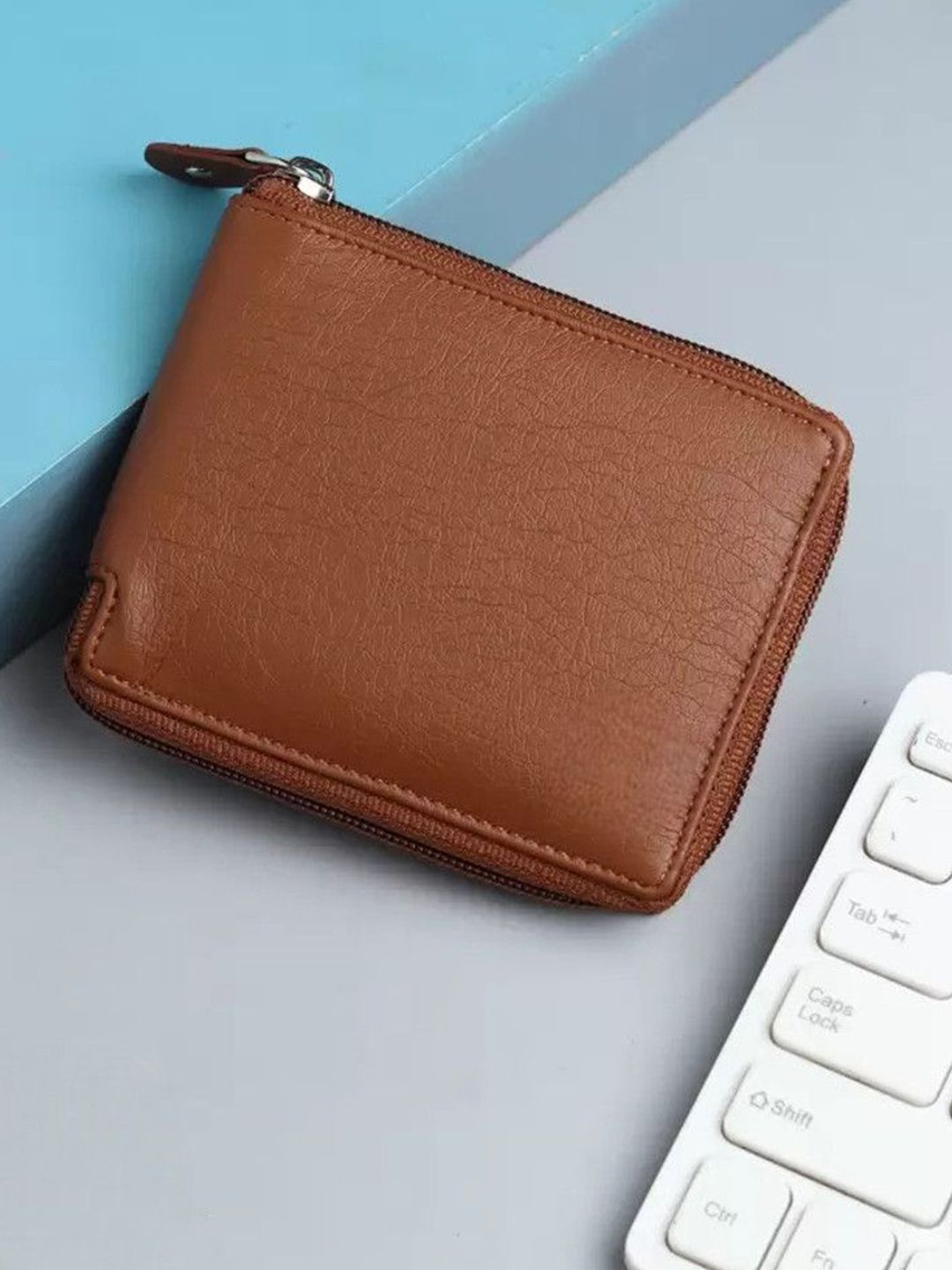 JONFY Men Zip Detail PU Zip Around Wallet-picture-38