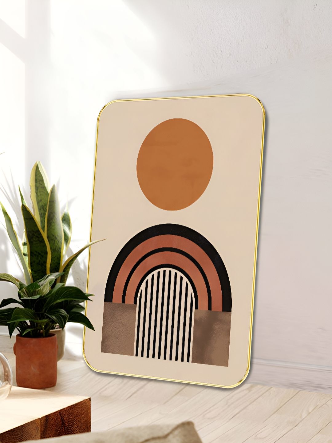 Myntra Elegant Homes Beige & Orange Colored Boho Printed Wall Art-picture-18