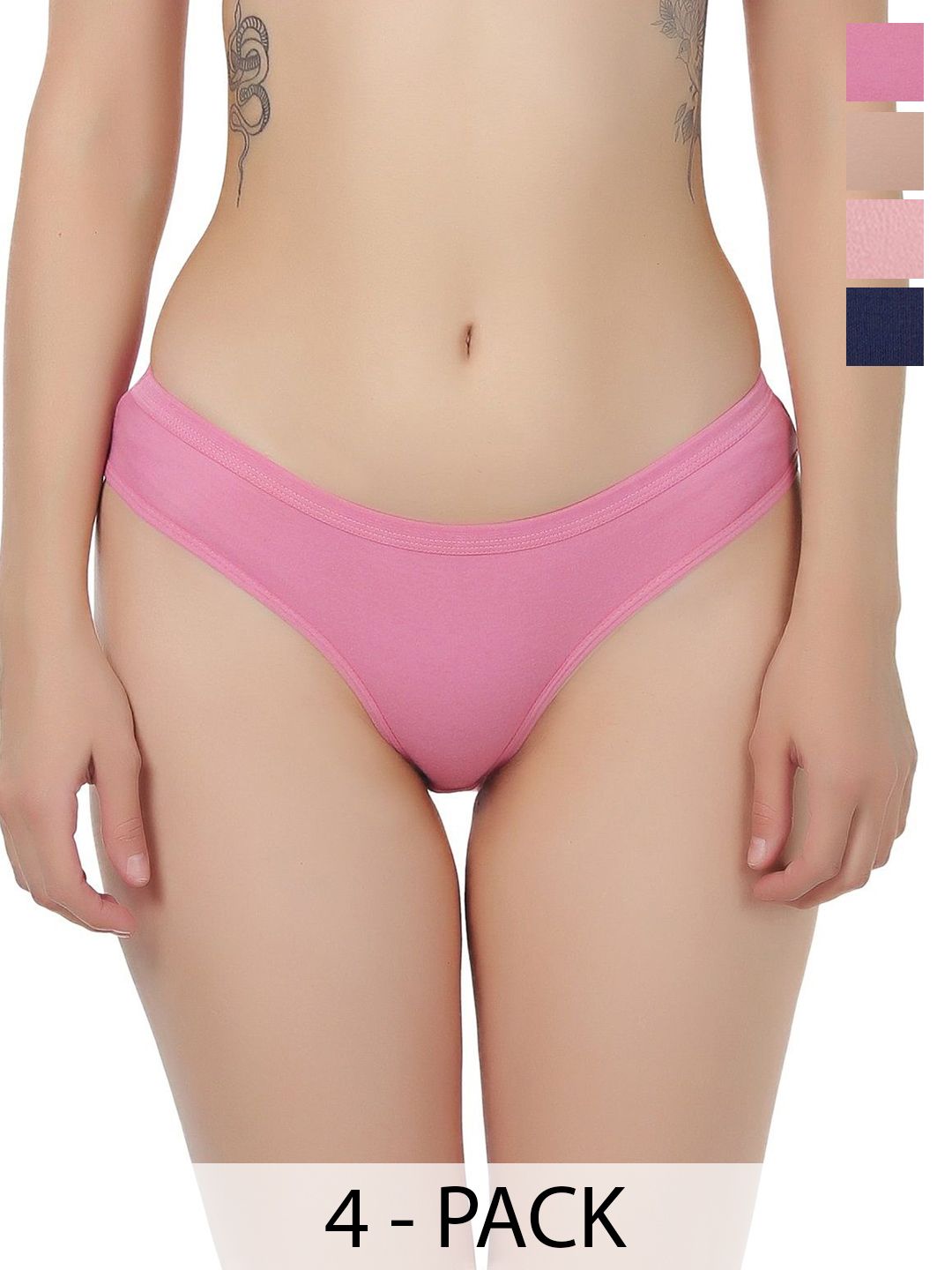 Liigne Pack Of 4 Cotton Mid-Rise Basic Briefs VCPC2081-XS-picture-18