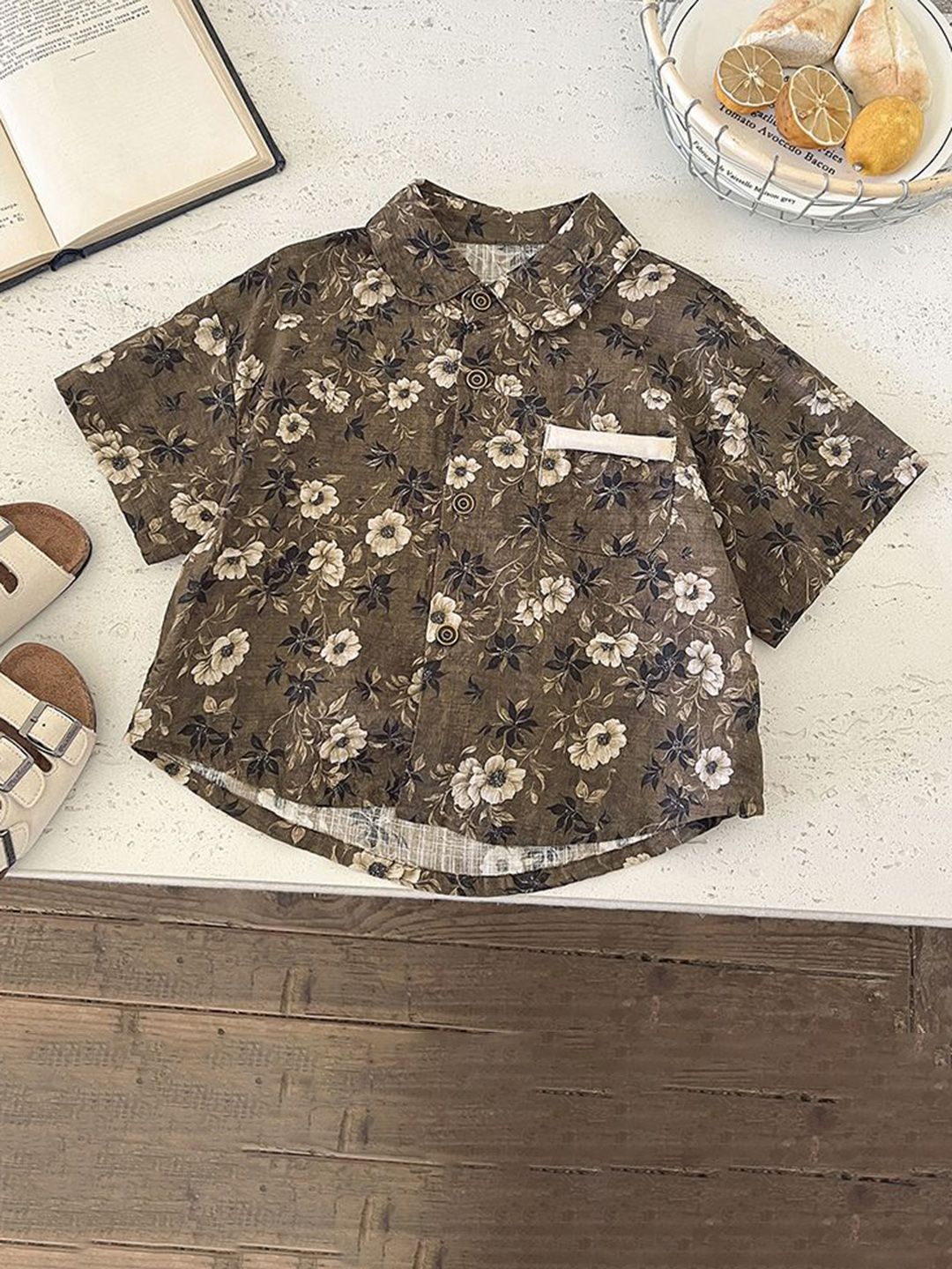 StyleCast x Revolte Boys Floral Printed Cutaway Collar Cotton Shirt-picture-16