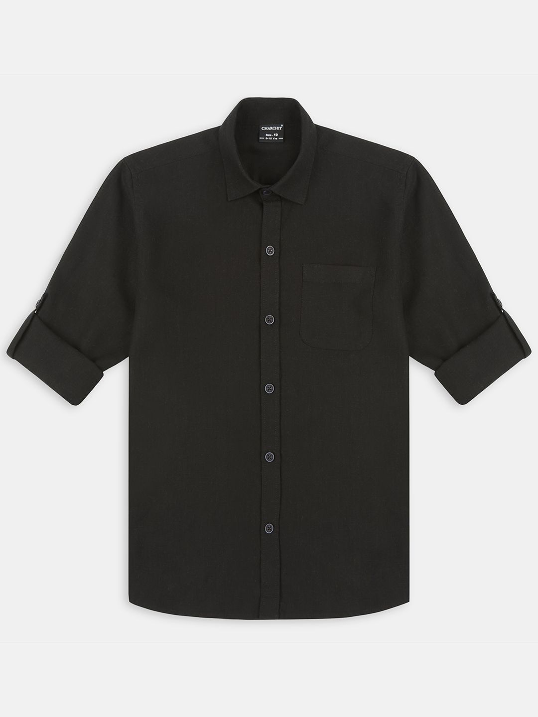 CHARCHIT Boys Spread Collar Long Sleeves Casual Cotton Shirt-picture-49