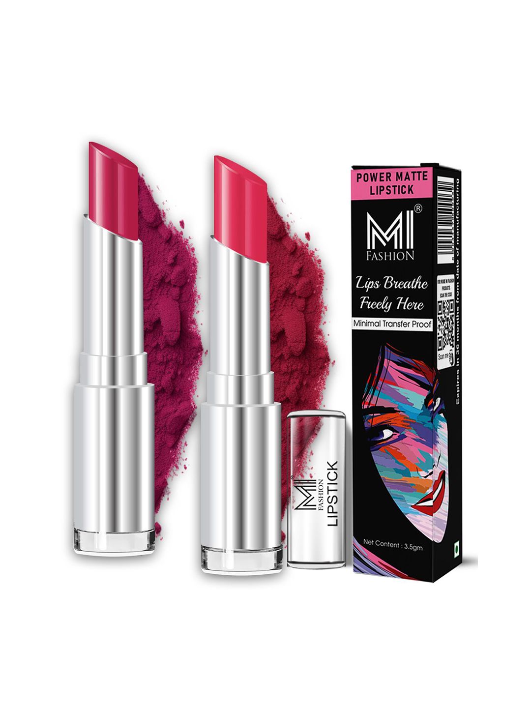 MI FASHION Set Of 2 Creamy Matte Bullet Lipstick - 3.5 g Each - Shade No - 01 - 05-picture-17