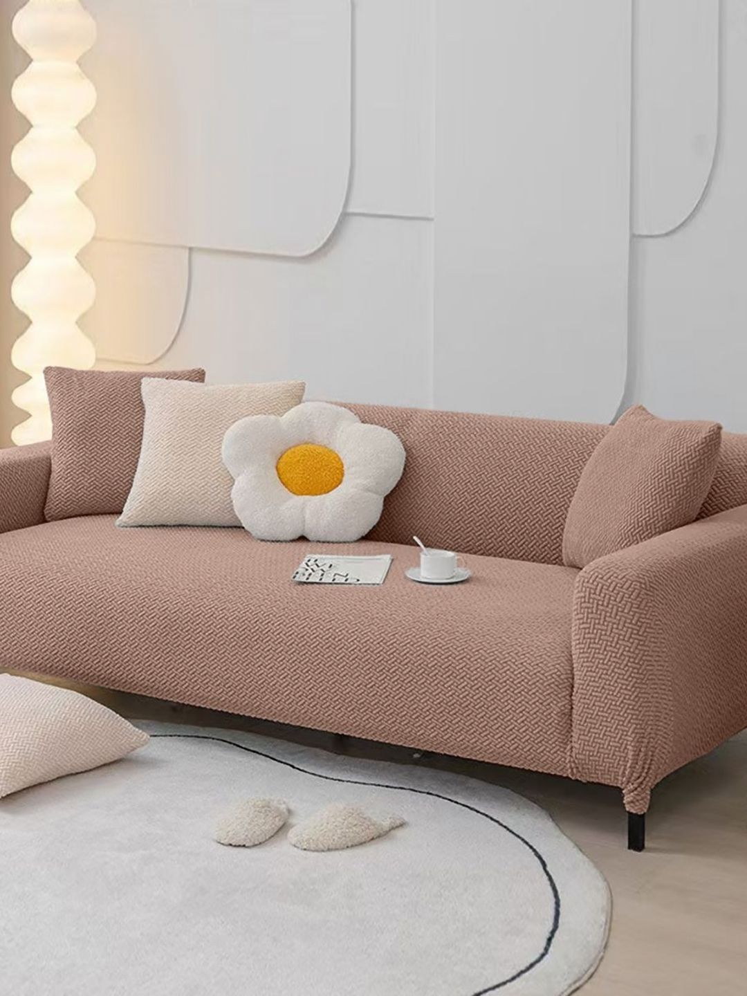 The Furnishing Tree Brown Polyester Sofa Covers With Arms