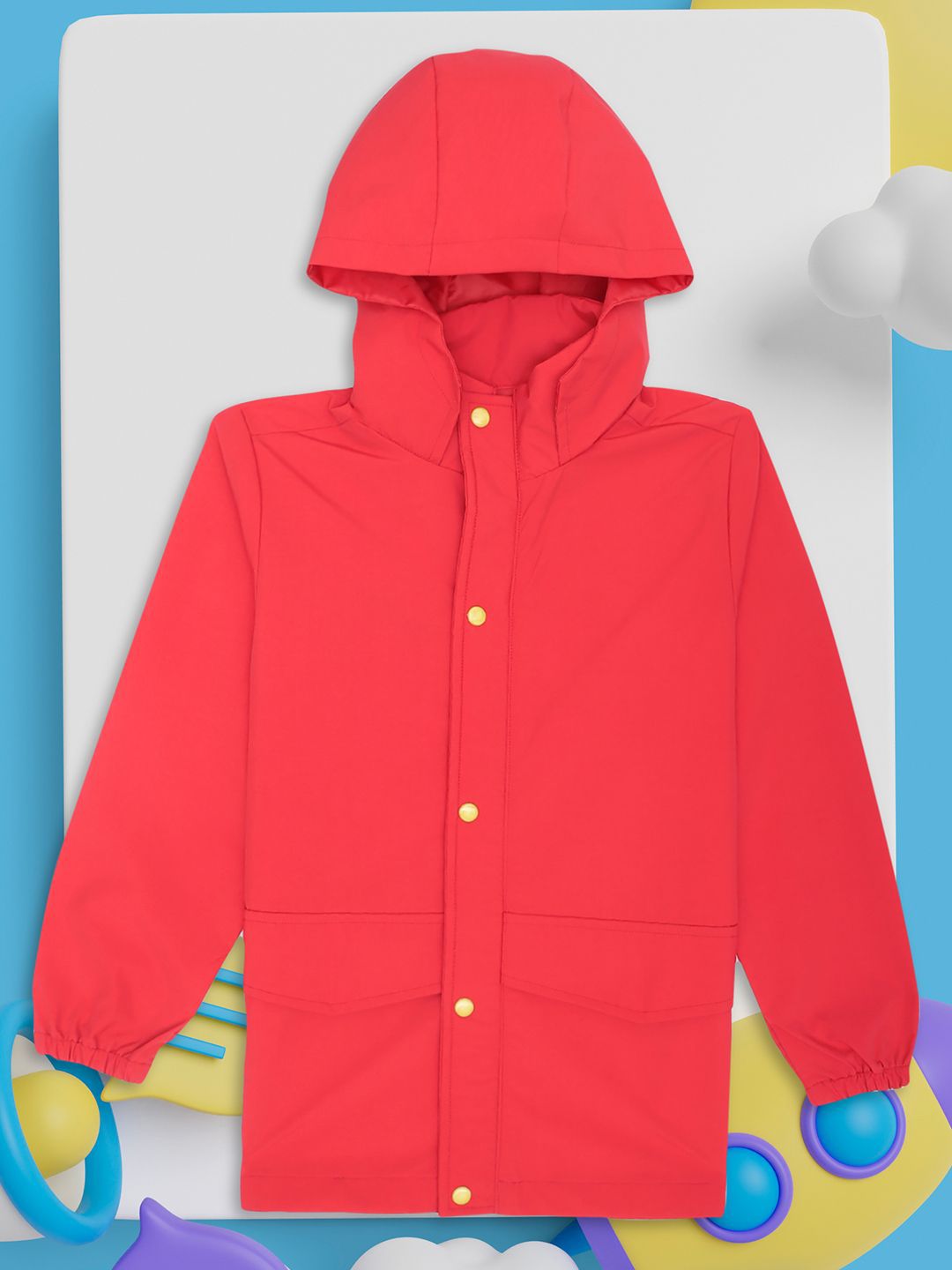 HOUSE OF VEDAS Kids Waterproof Hooded Rain Jacket-picture-33