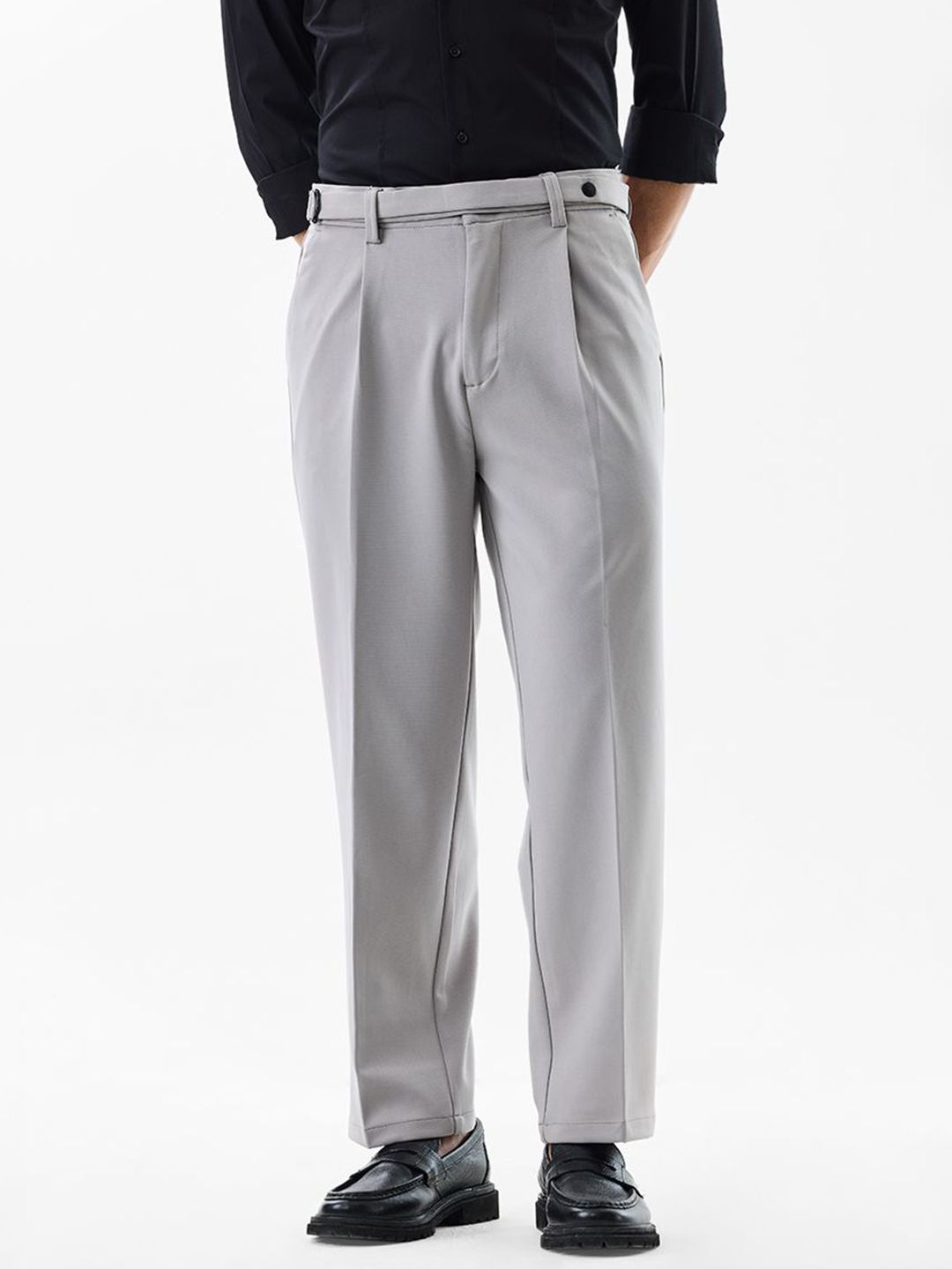 Snitch Men Textured Pleated Trousers-picture-23