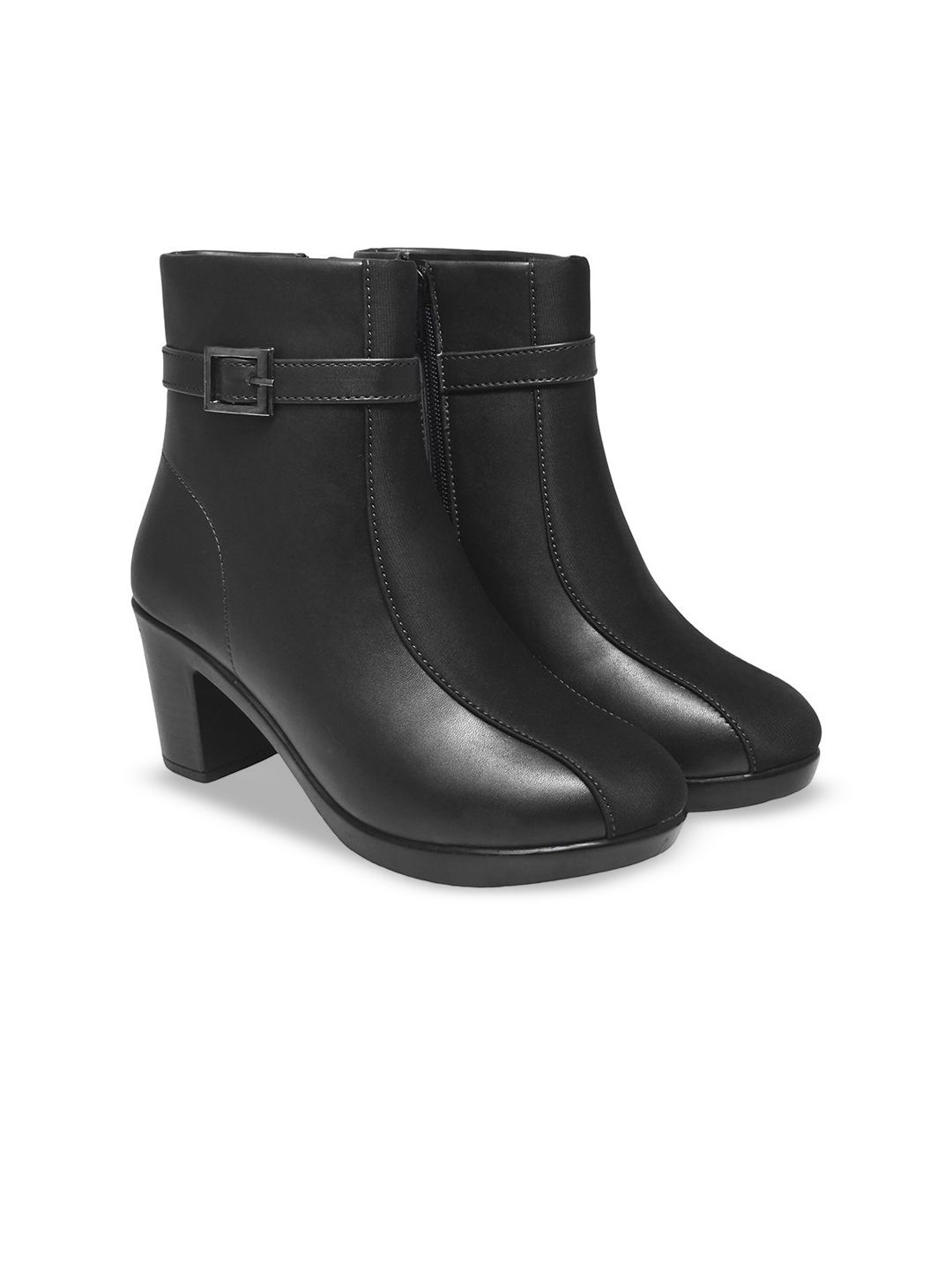 Stylestry Women Casual Block-Heeled Monk Boots