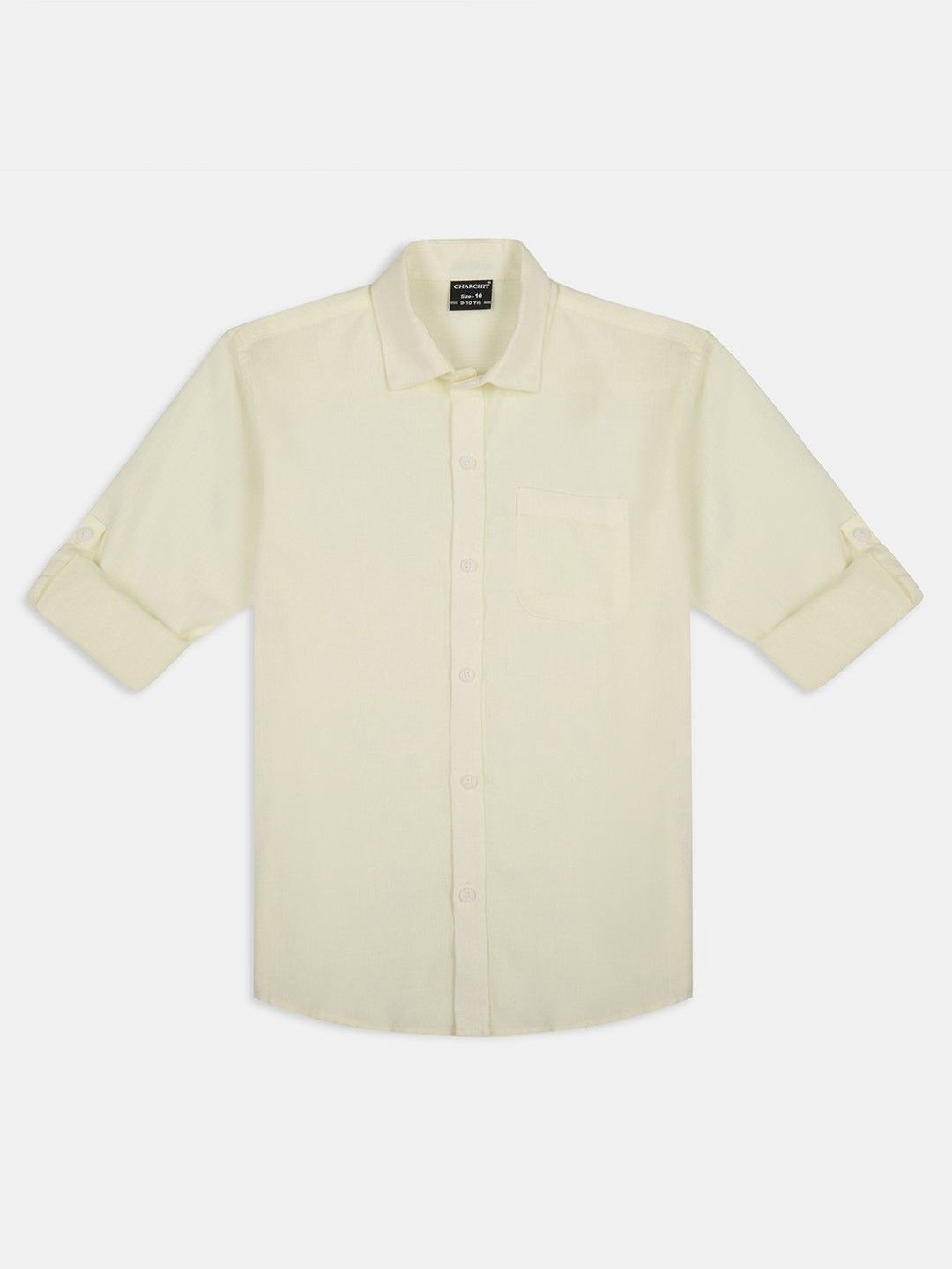 CHARCHIT Boys Spread Collar Long Sleeves Casual Cotton Shirt-picture-51