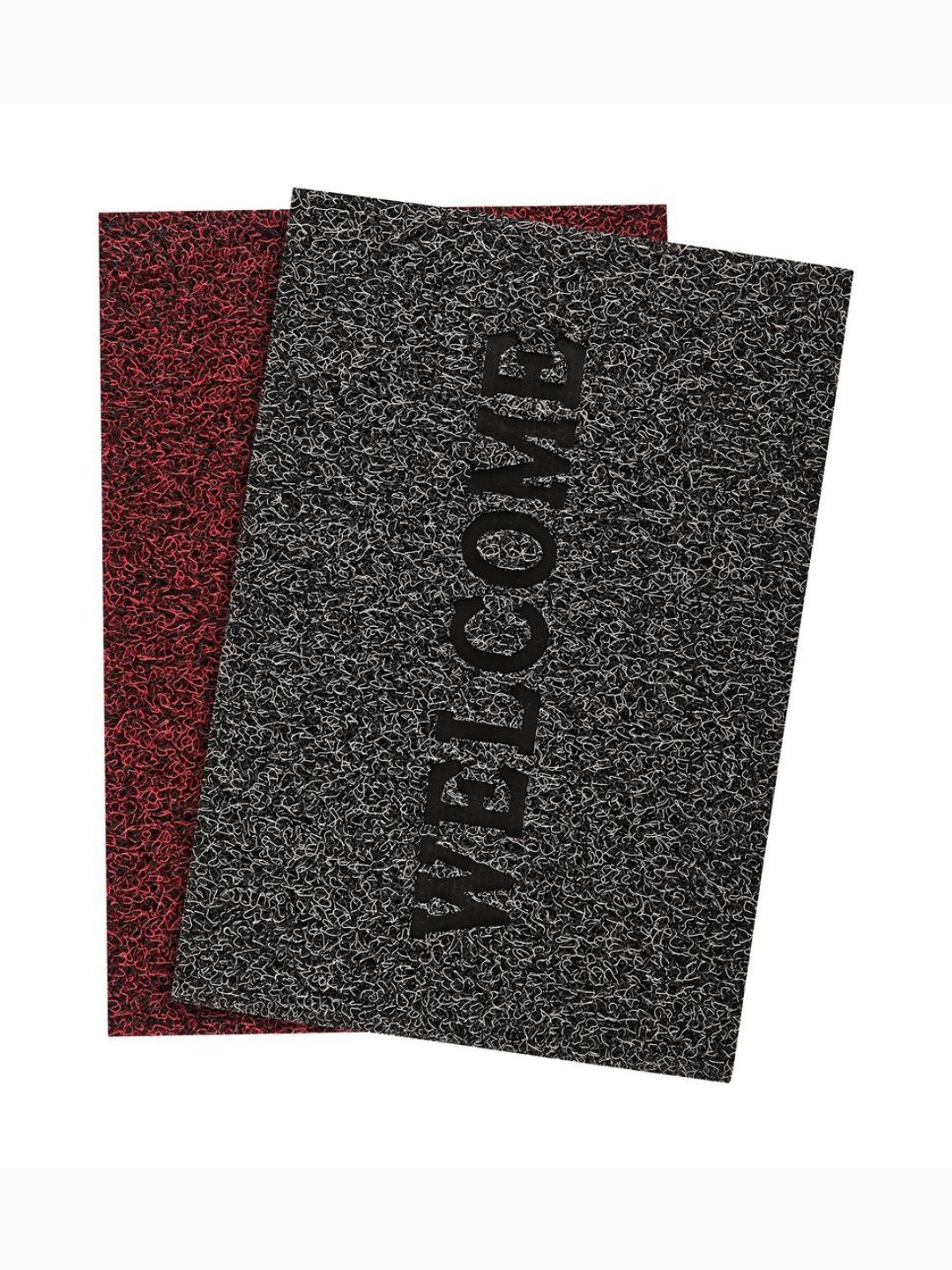 Aura 2Pcs Red & Grey Self-Designed Anti-Skid Doormats-picture-29