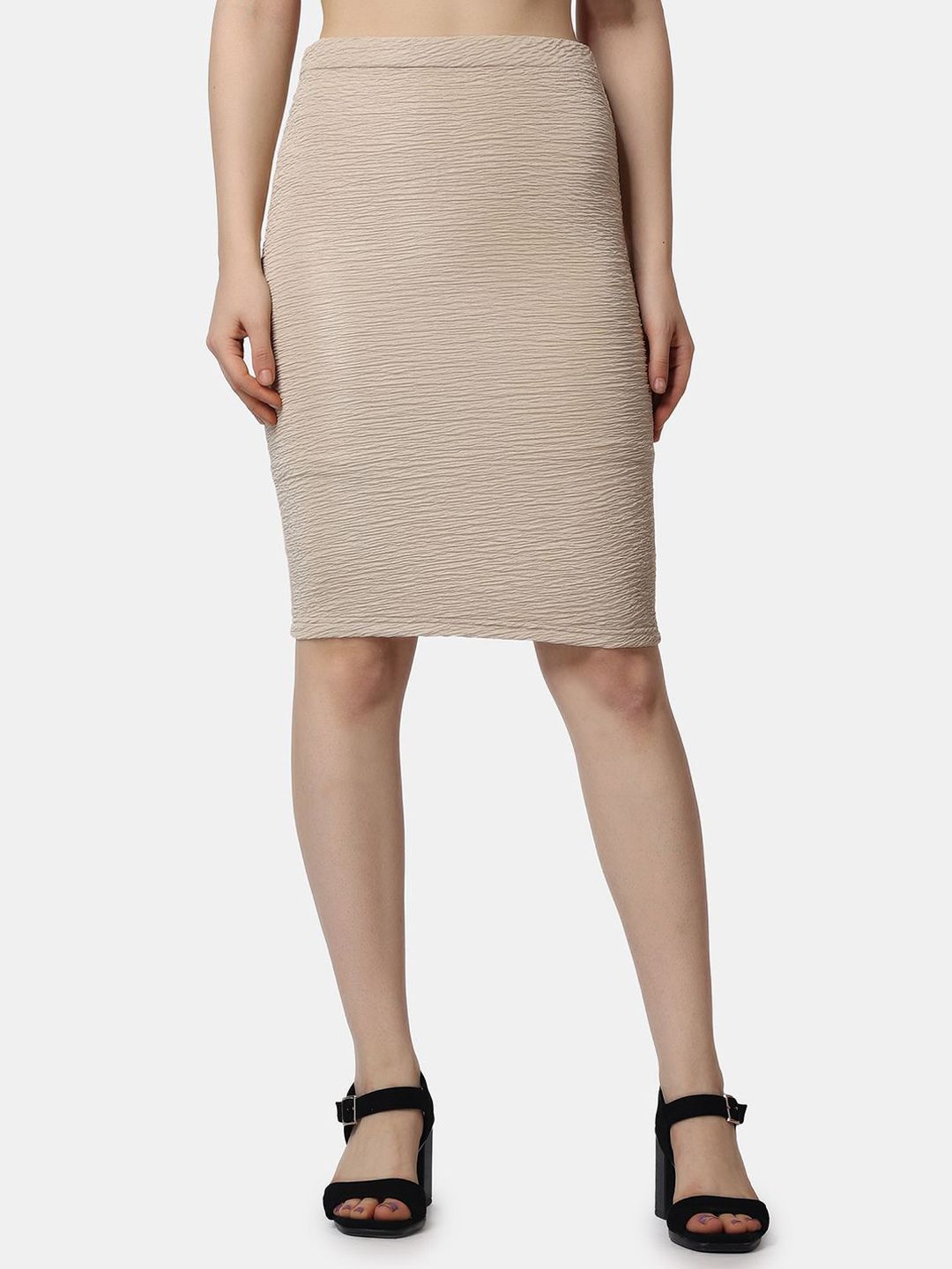 Popwings Straight Knee Length Pencil Skirt-image-24