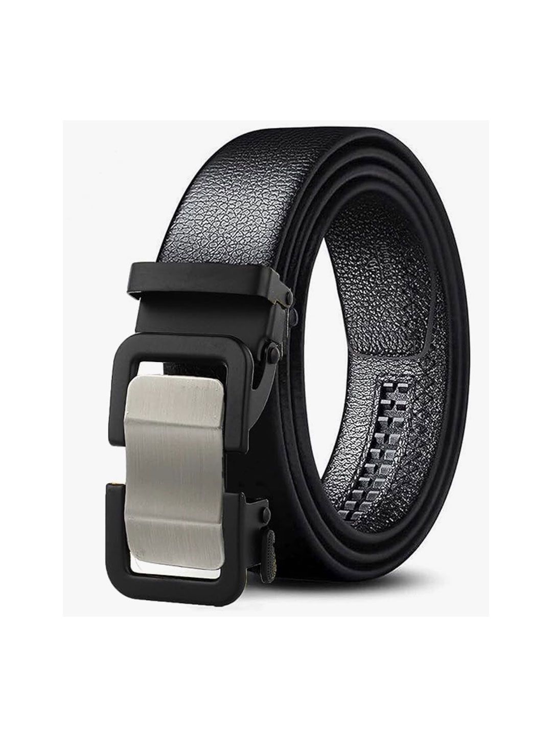 Niddleman Men Slider Buckle Textured PU Belt-image-38