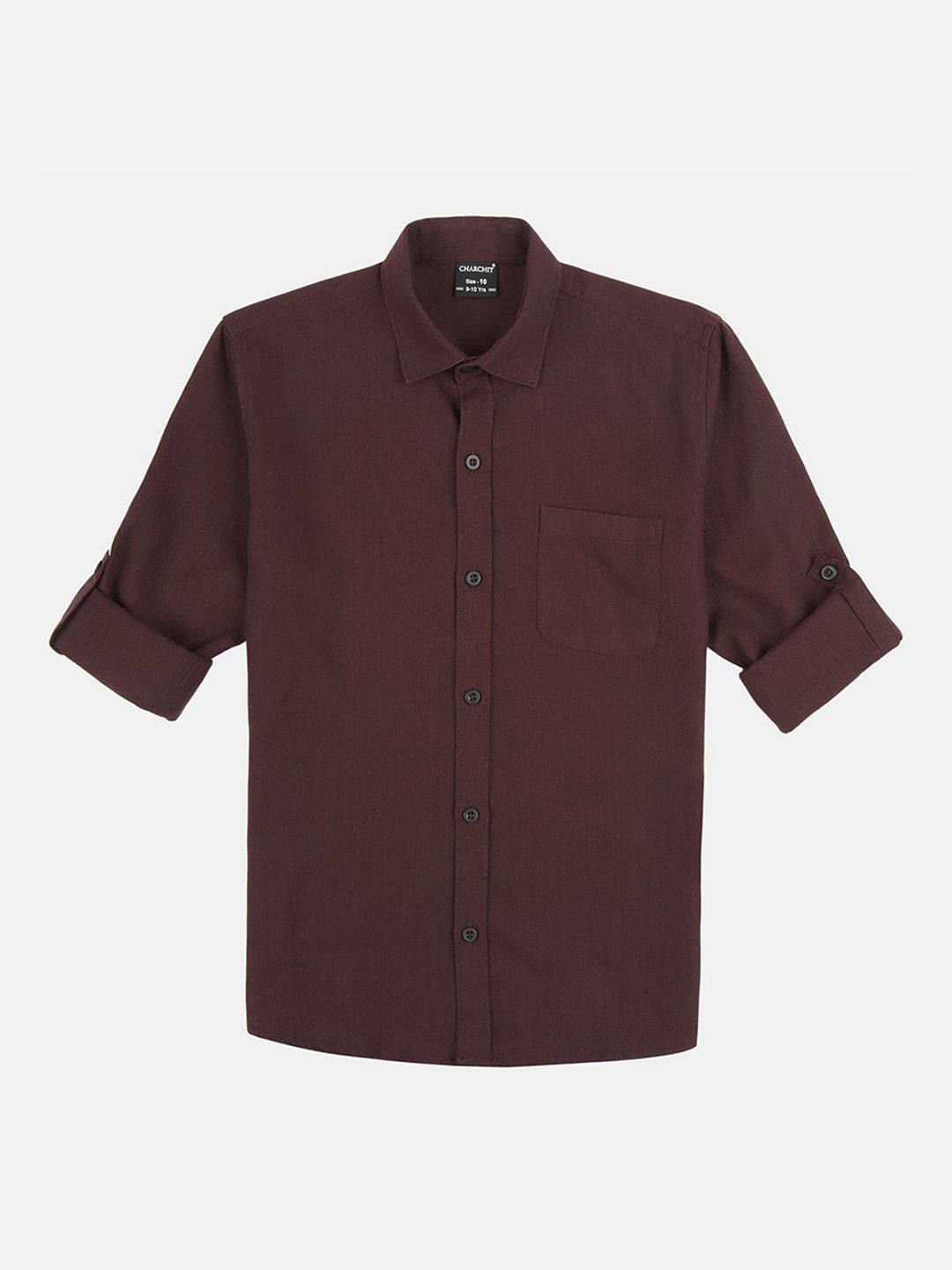 Charchit Boys Comfort Relaxed Fit Solid Spread Collar Casual Shirt-picture-23