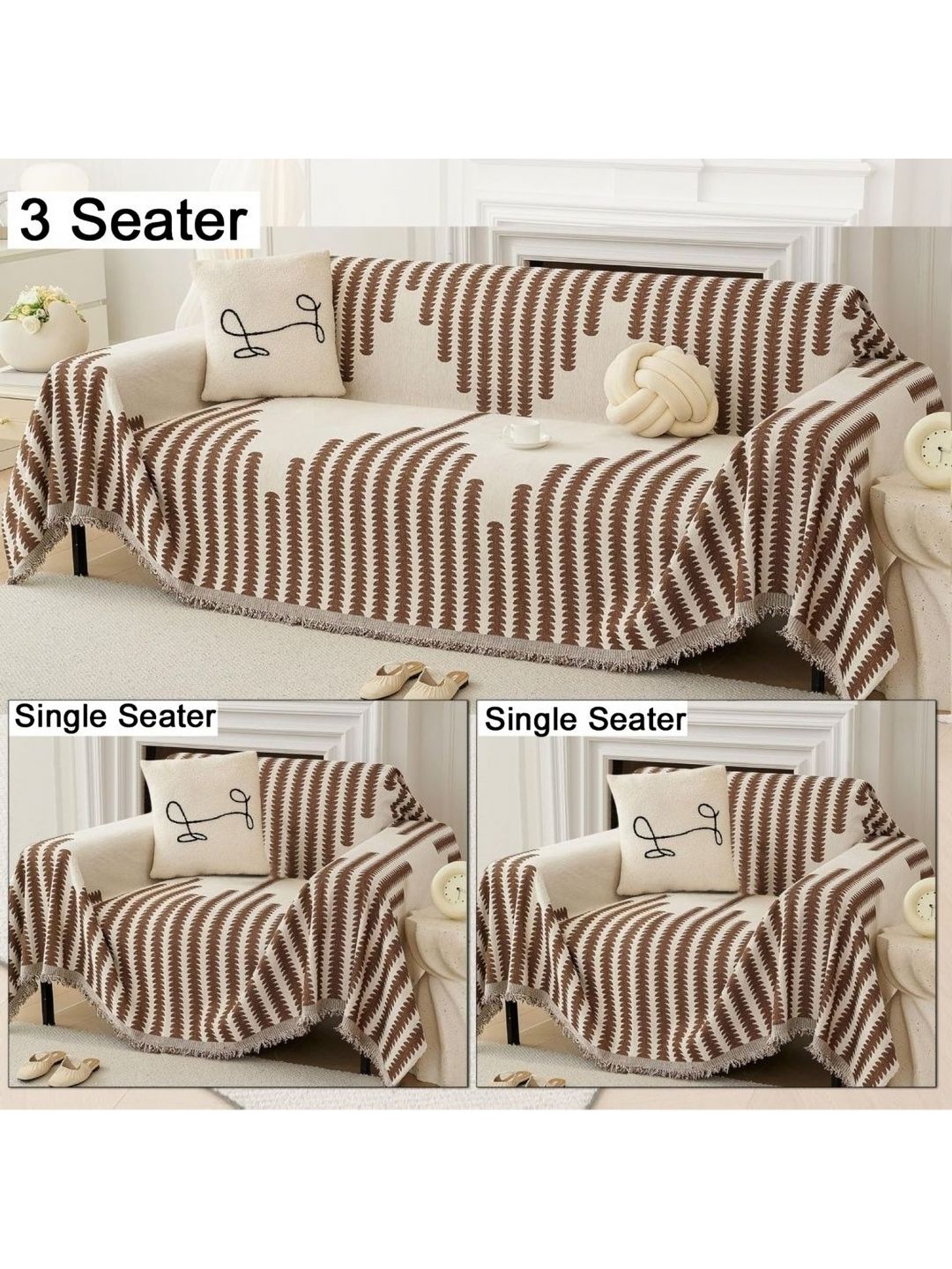 The Furnishing Tree Brown Polyester Sofa Covers With Arms-picture-18