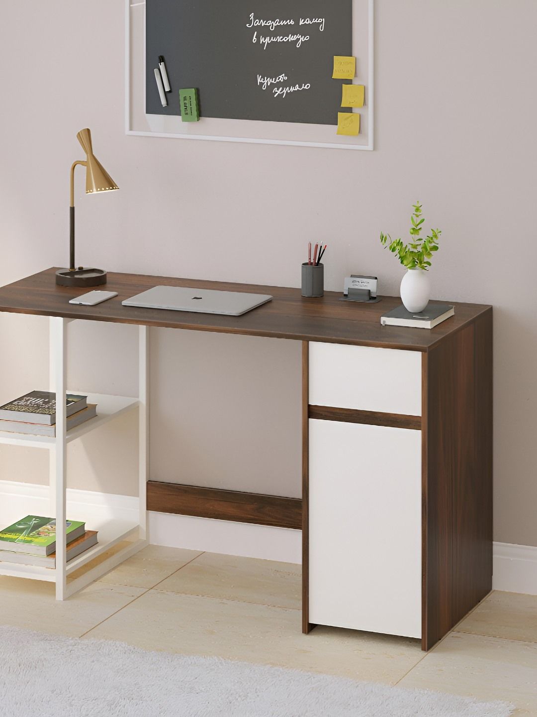 bluewud Brown Corbyn Study & Computer Table With Drawer-picture-35