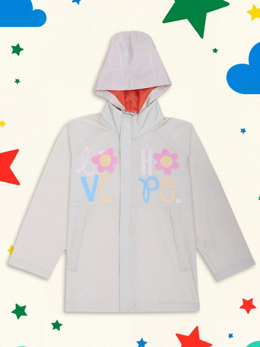 HOUSE OF VEDAS Kids Printed Waterproof Rain Jacket With Hood-picture-26